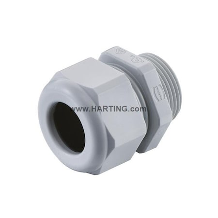 Harting Cable Gland, 61.50 mm L, 32 mm Max Bundle Dia., Light Gray, Polyamide 19000005198